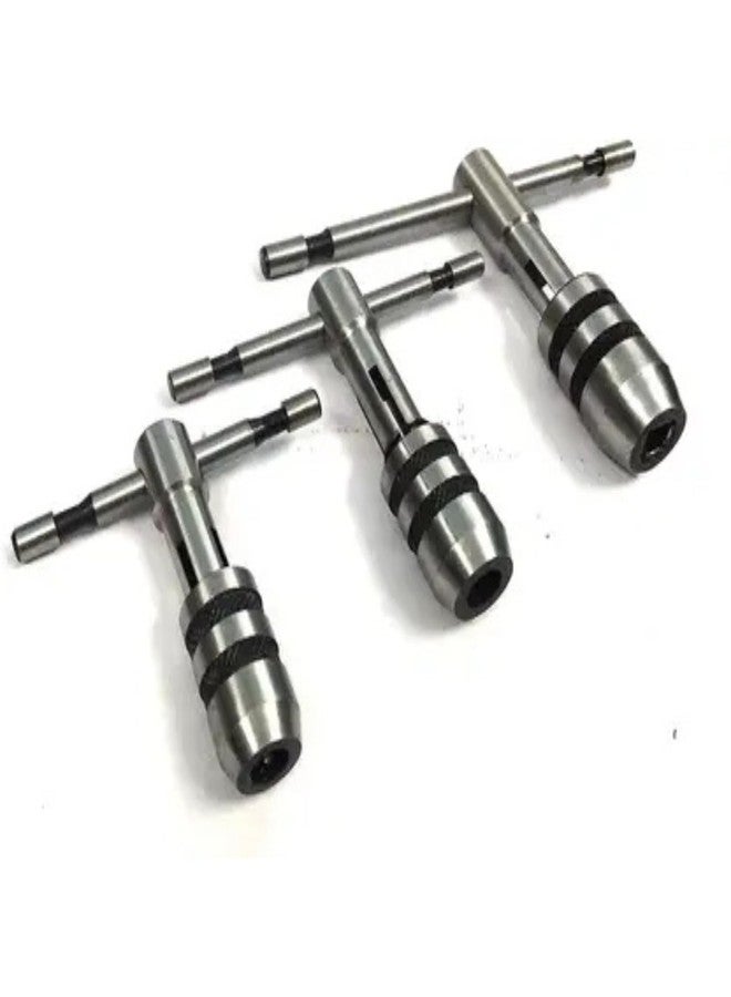 TOOLBUX T-Tap Handle Wrench Set | Set of 3 Pieces | 1/16"-5/32", 1/8"-1/4", 1/4"-1/2" | Single-Sided T-Type Wrenches for Tapping, Reaming & Drilling (Tool Steel, Silver) - Image 1